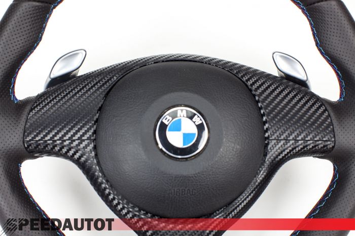 TUNING Lederlenkrad + Airbag BMW E39,E46 M3 M5 X5 3,0i UNTEN ABGEFLACHT SMG  nm Lenkrad Lederbezug, Generalüberholt Autoteile - Online shop speedautot