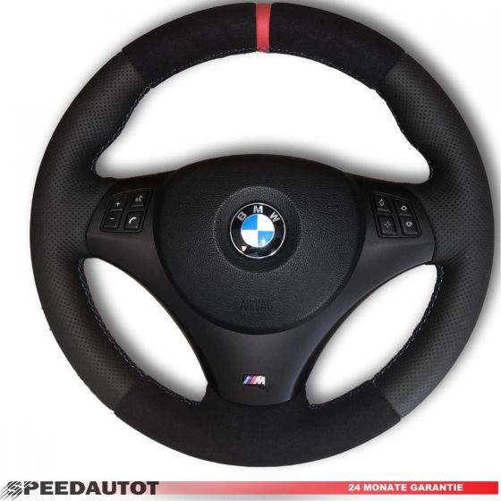 Lederlenkrad Airbag BMW M-POWER E81 E82 E84 E87 E88 E90 E91 E92 E93 Rot  Lenkrad Lederbezug, Generalüberholt Autoteile - Online shop speedautot
