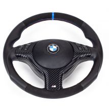 TUNING Lederlenkrad mit alcantara BMW E46 M3 M5 X5 Blende Multifunktion blau