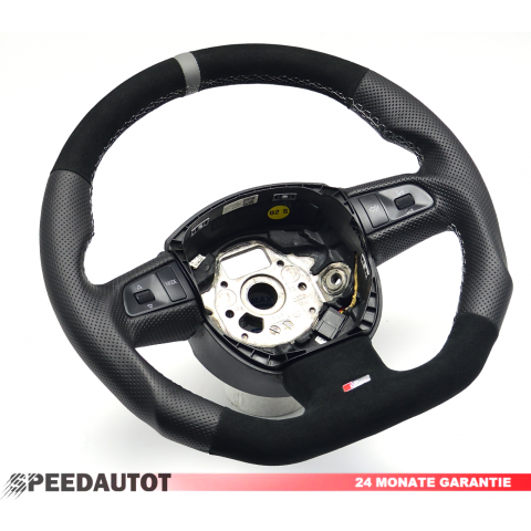 TAUSCH S-LINE abgeflacht Leder Lenkrad Schwarz AUDI A4 A3 A6 Q5 A5 