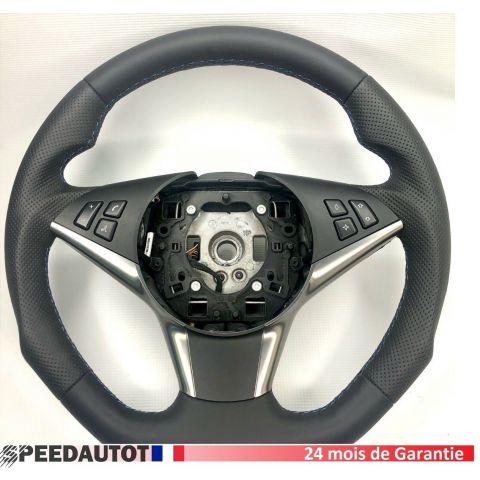 volant noir aplati BMW 5 E60, E61 et Iris multifonction