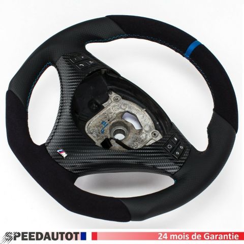 Volant Aplati Alcantara  Cuir BMW M-POWER E90, E91,24MOISDEGARANTIE