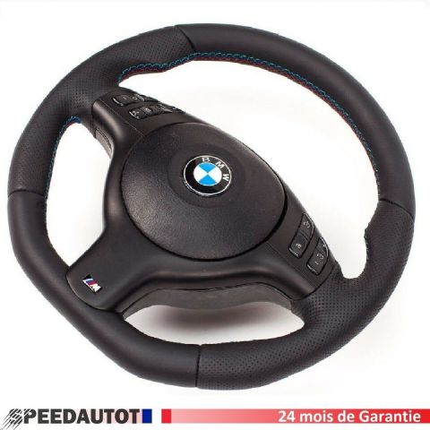 Volant aplati avec Airbag BMW E46 E39 M Volant avec Écran Multifonction Noir