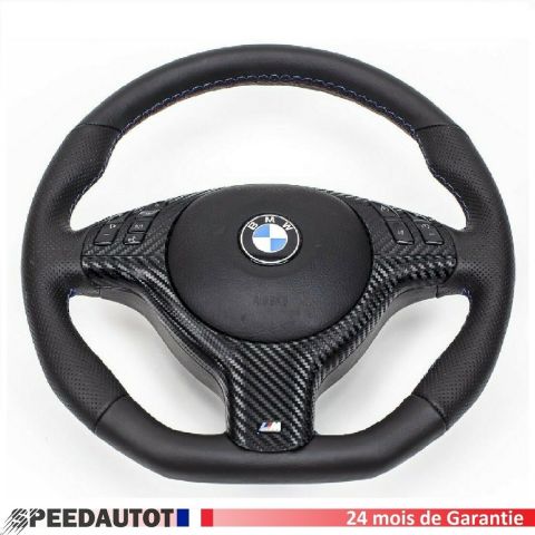 Mise au Point Volant Aplati en Cuir Airbag BMW E39 E46 M3 M5 X5 In