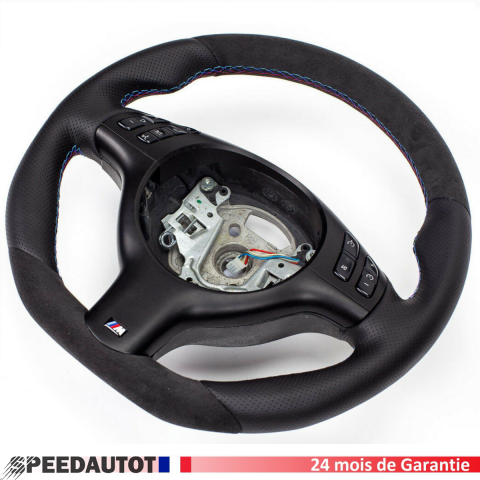 Volant cuir Alcantara aplati BMW E46 M3 E39 M5 X5 MULTIFONCTION