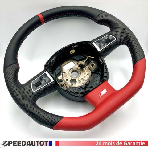 Tuning Aplati S-LINE Volant en Cuir Audi A4 A5 A6 8E0 8K0 4F0 8T Anneau rouge