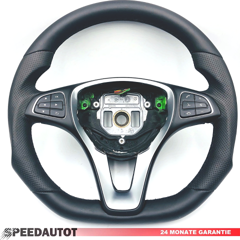 Volant Mercedes à méplat, en échange standard, compatible avec Vito W447, CLA W117, Classe C W205 et GLA W156.